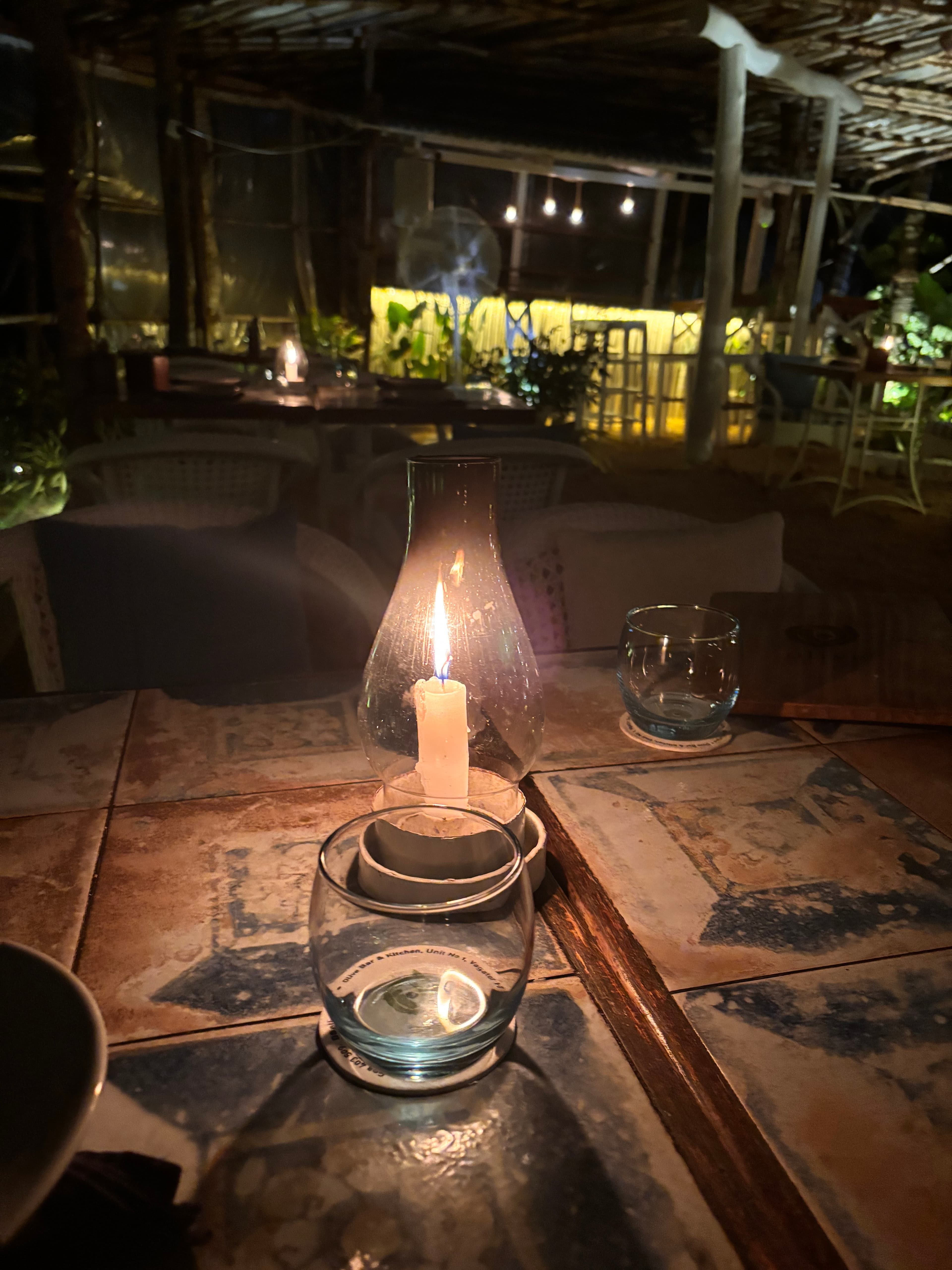 Romantic candlelight dinner